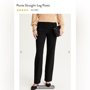 Elegant Black JJill Cotton Ponte Women's Pants